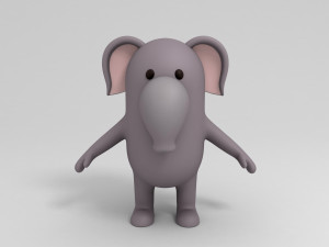 3d cartoon elephant Modello 3D