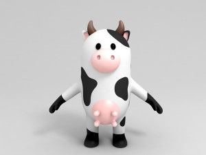 3d cow character model Modello 3D