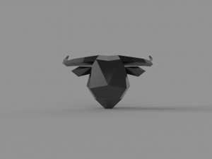 3D LOW POLY BULL HEAD MASK PRINTABLE MODEL Modello 3D