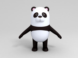 3d panda character model Modello 3D