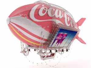 Advertising zeppelin coca-cola Modello 3D
