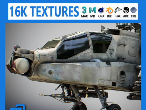 AH-64D Apache Longbow Helicopter Modello 3D