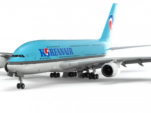 airbus a380 - korean airlines Modello 3D