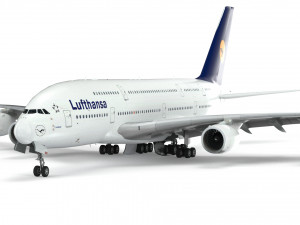 airbus a380 - lufthansa Modello 3D