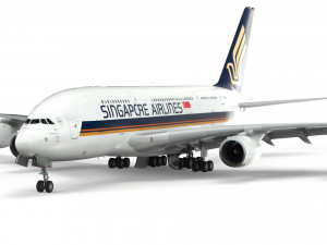 airbus a380 - singapore airlines Modello 3D
