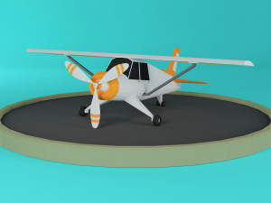 Airplane Low Poly Modello 3D
