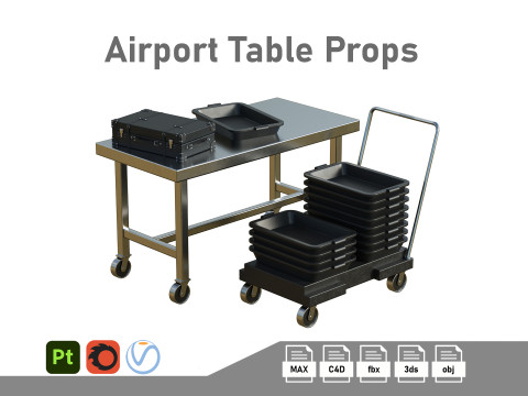 Airport Table Props Modello 3D