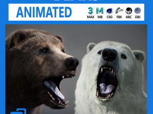 Animated Bears Pack Modello 3D