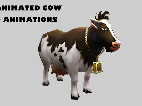 Animated cow Modello 3D