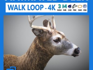 animated deer Modello 3D