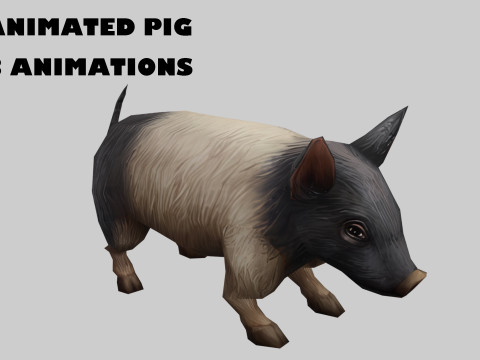 Animated pig Modello 3D