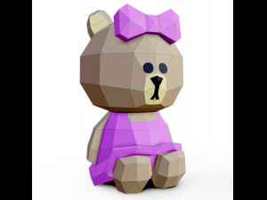 bear choco 3d lowpoly Modello 3D