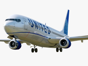 Boeing 737-800 United Air lines Modello 3D