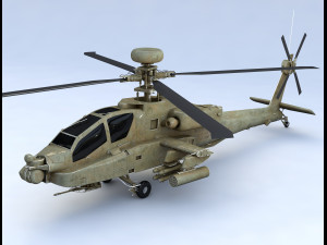 Boeing ah 64 apache military combat helicopter Modello 3D
