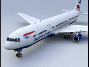 british airways 767 commercial airplane Modello 3D