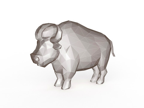 Bull Low Poly Modello 3D