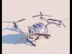 cargo quadcopter sci fi 3d model vray Modello 3D