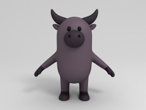 cartoon buffalo Modello 3D