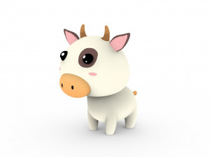 Cartoon Cow v001 Modello 3D