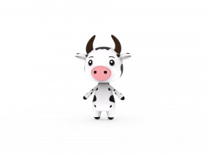 Cartoon Cow v002 3D Modello 3D