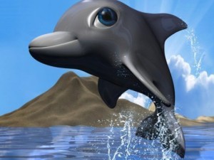 cartoon dolphin rigged Modello 3D