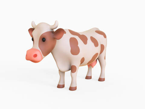 Cartoon Milk Cow Modello 3D