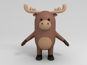 cartoon moose Modello 3D