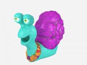 cartoonish low-poly snail Modello 3D