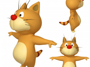 cat cartoon 02 Modello 3D