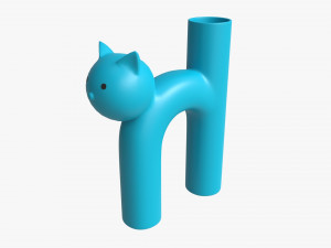 Ceramic Cat Vase Modello 3D