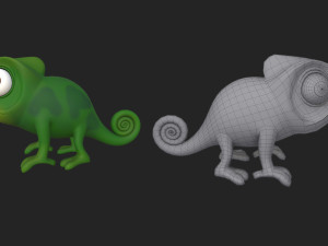 Chameleon Cartoon 02 Modello 3D