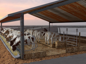 cow farm animal low poly Modello 3D
