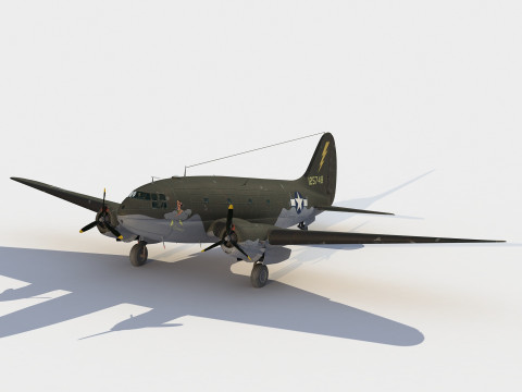 Curtiss C-46 Commando Modello 3D