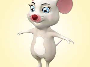Cute Cartoon Mouse Rig Modello 3D