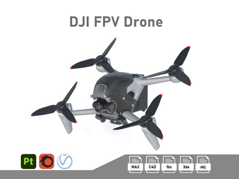 DJI FPV Drone Modello 3D