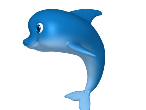 dolphin cartoon Modello 3D