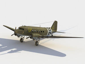 Douglas C-47 Skytrain-Dakota Modello 3D