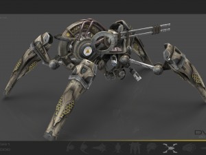 drone v6 spider scifi Modello 3D
