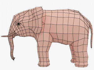 elephant base mesh Modello 3D