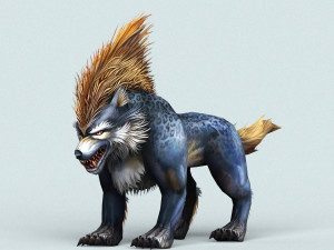 fantasy cartoon wolf Modello 3D