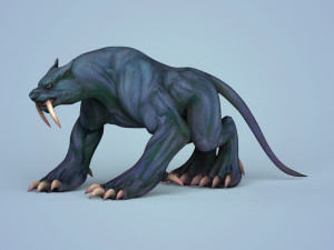 fantasy monster leopard Modello 3D