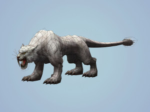 fantasy snow tiger Modello 3D