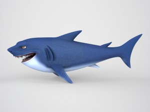 game ready cartoon shark Modello 3D