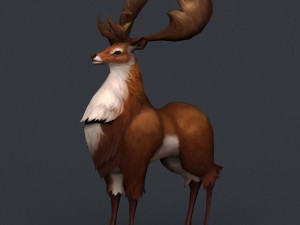 game ready fantasy deer Modello 3D