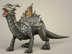 game ready fantasy monster dragon Modello 3D