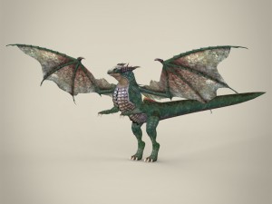 game ready fantasy wild dragon Modello 3D