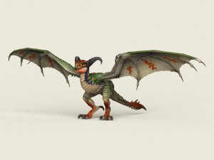 game ready fantasy wild dragon Modello 3D