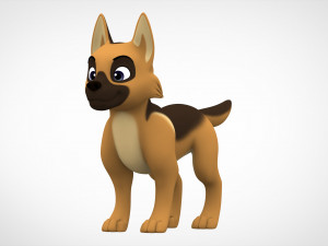 german shepherd puppy Modello 3D