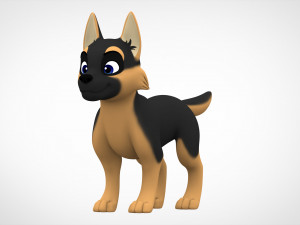 german shepherd puppy Modello 3D