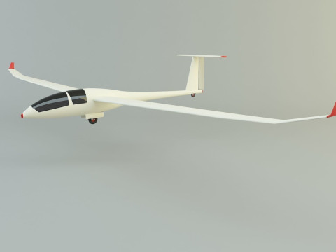 Glider plane small plane Modello 3D